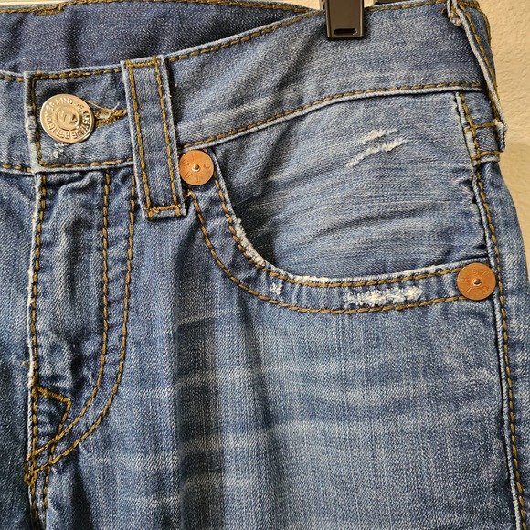 TRUE RELIGION Men's Distressed Rainbow Billy Boot Cut Zipper Jeans Sz 31 Seat 34 - Picture 5 of 16